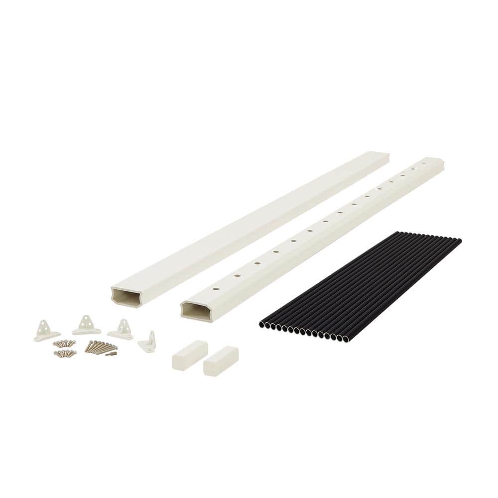 BRIO 36 in. x 72 in. (Actual: 36 in. x 70 in.) White PVC Composite Line Rai