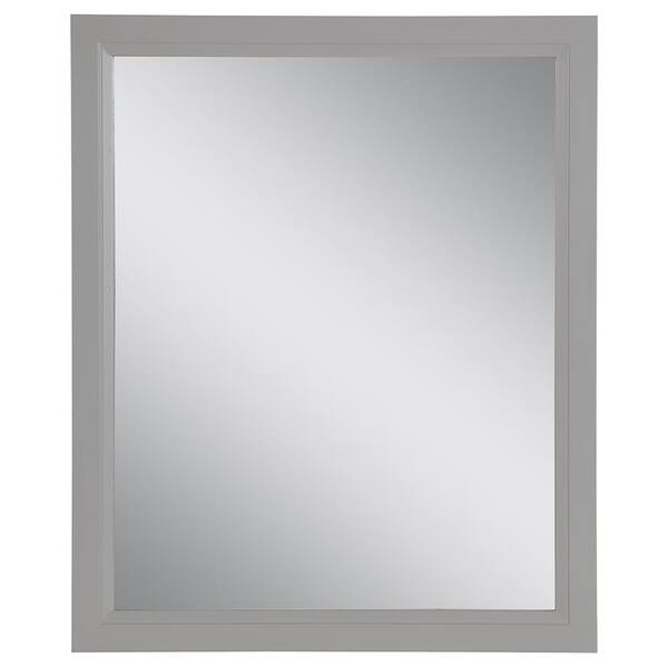 Home Decorators Collection Stratfield 26 in. W x 31 in. H Framed Wall Mirror in Sterling Gray