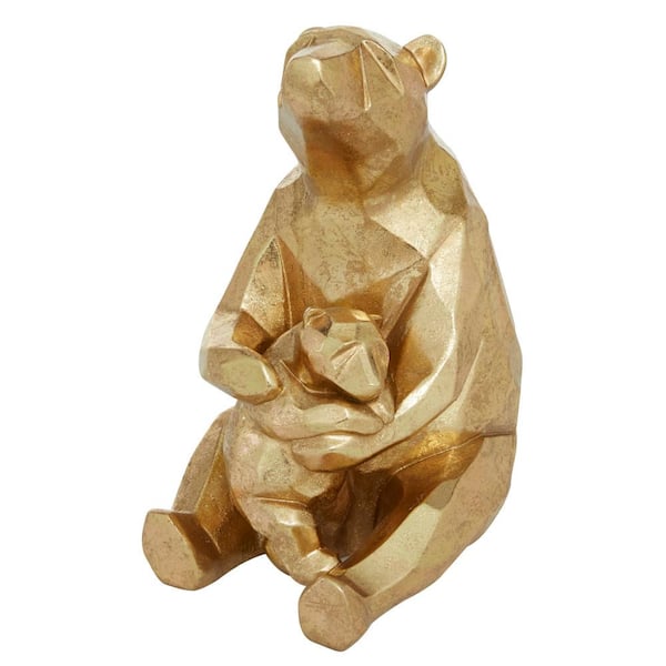 CosmoLiving by Cosmopolitan Gold Resin Bear Sculpture 58387 The Home