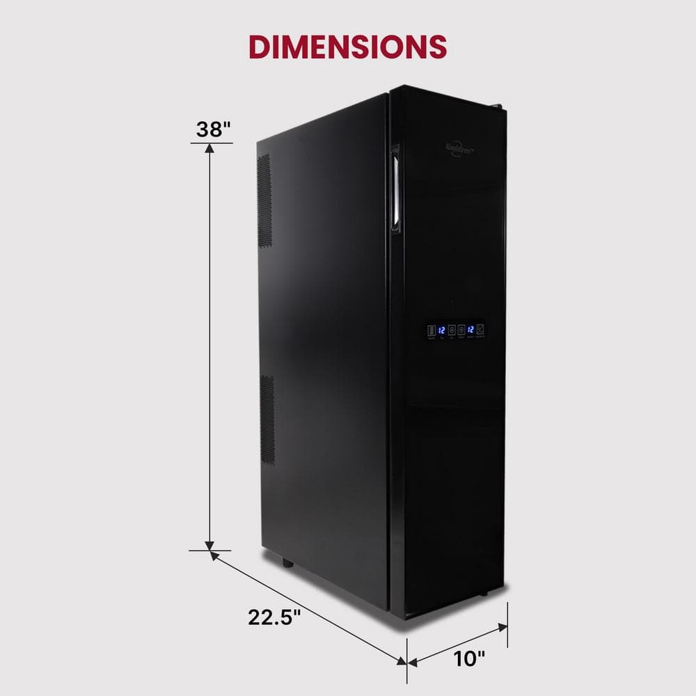 Black Dual Zone Thermoelectric Wine Cooler with Glass Doors
