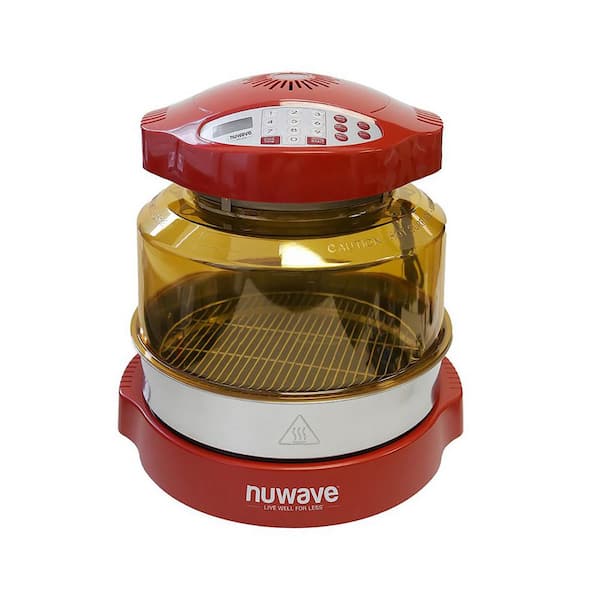 NuWave Pro Plus 1500 W Red Convection Rotisserie Oven with Extender Ring Kit