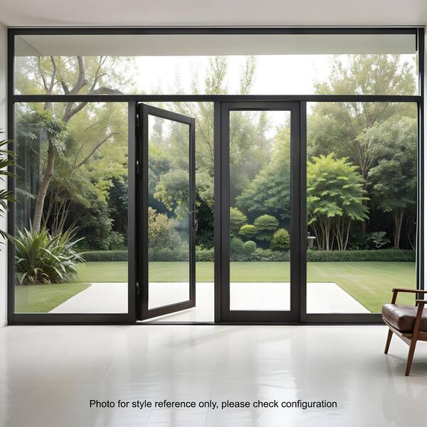 TEZA DOORS Teza French Door 73.5 in. x 80 in. Matte Black Aluminum