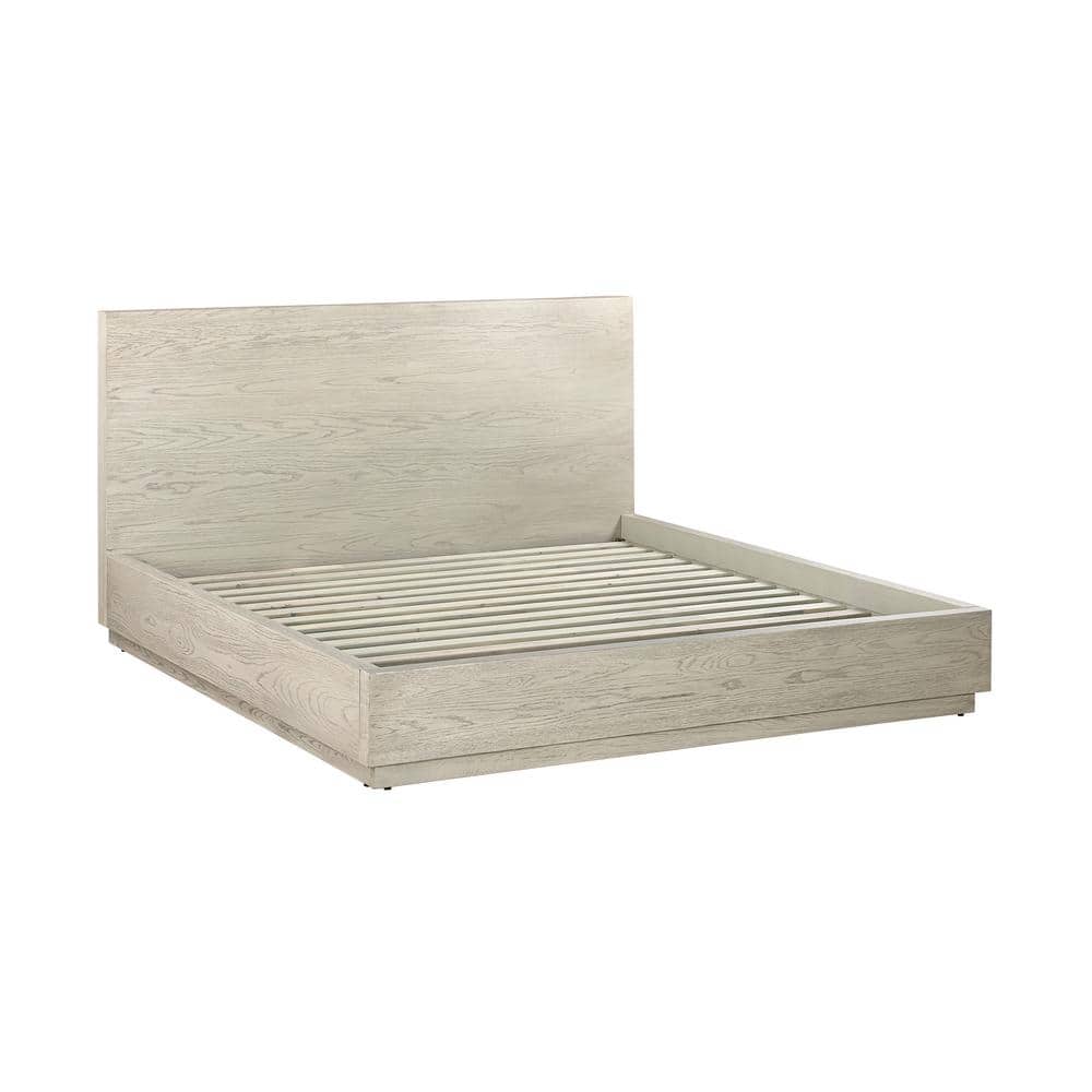 81.5 in. W Abbey Silver Grey Oak Frame King Platform Bed - thumbnail 3