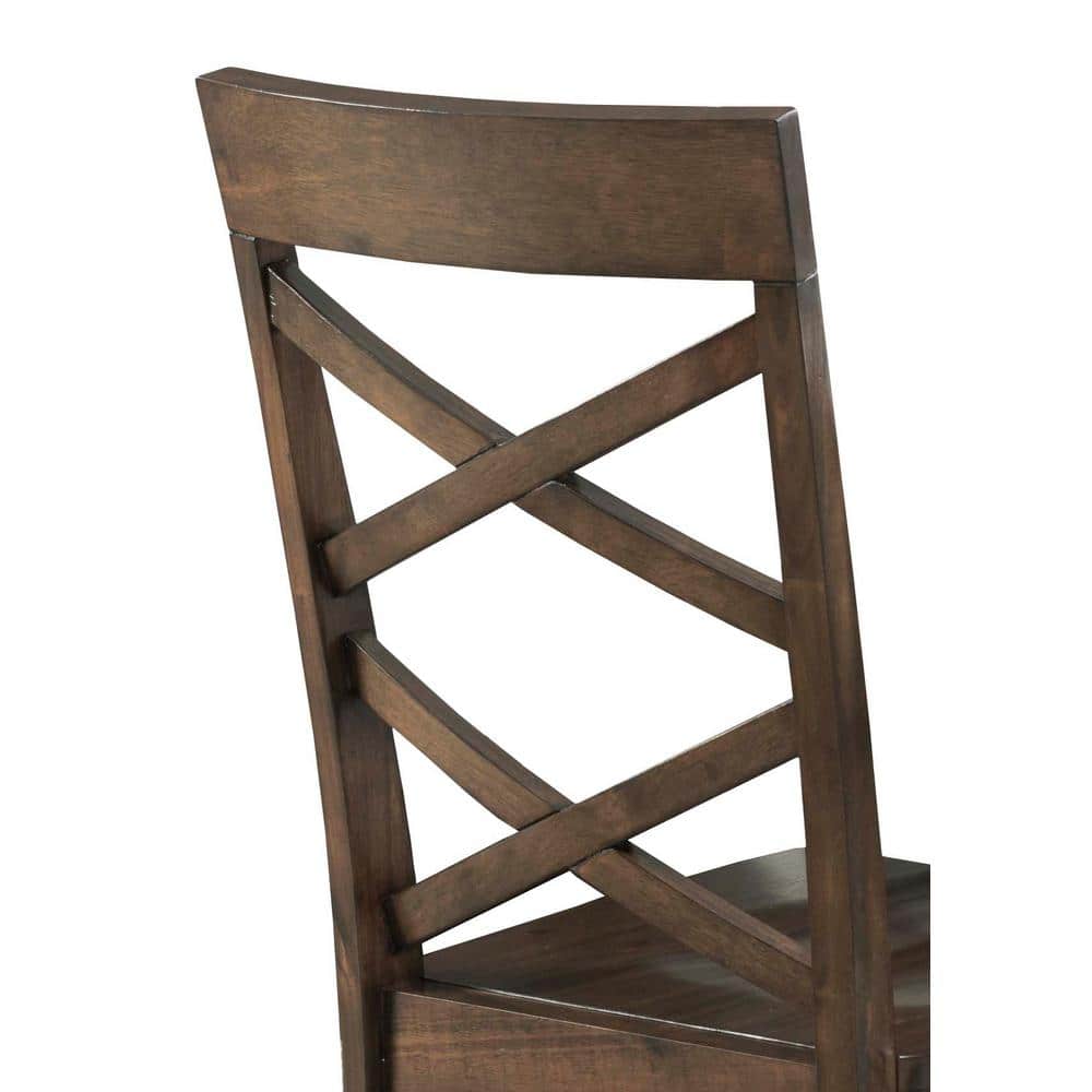 Rustic Walnut 6-Piece Dining Set with Bench and Chairs