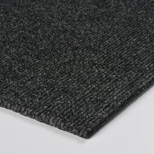 Contender - Ice - Black Commercial/Residential 24 x 24 in. Peel and Stick Carpet Tile Square (60 sq. ft.)