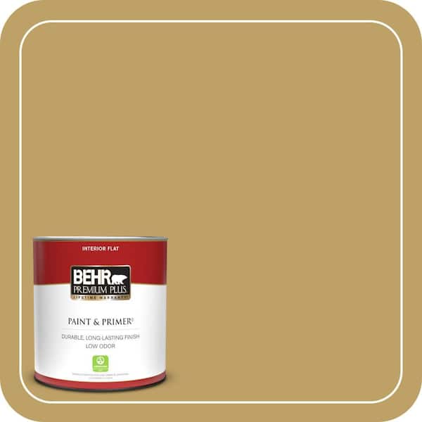 BEHR PREMIUM PLUS 1 qt. #360F-5 Desert Moss Flat Low Odor Interior Paint & Primer