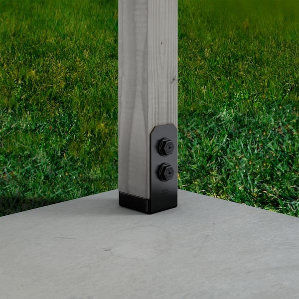 Simpson Strong-Tie Outdoor Accents Avant Collection ZMAX, Black  Powder-Coated Post Base for 4x4 Nominal Lumber APVB44 - The Home Depot