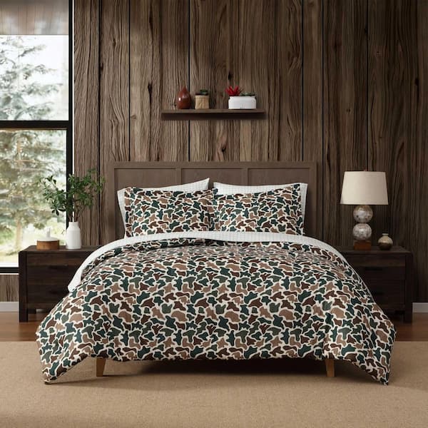 Mod Camo Reversible 7-Piece Brown Microfiber Full Bed in a Bag