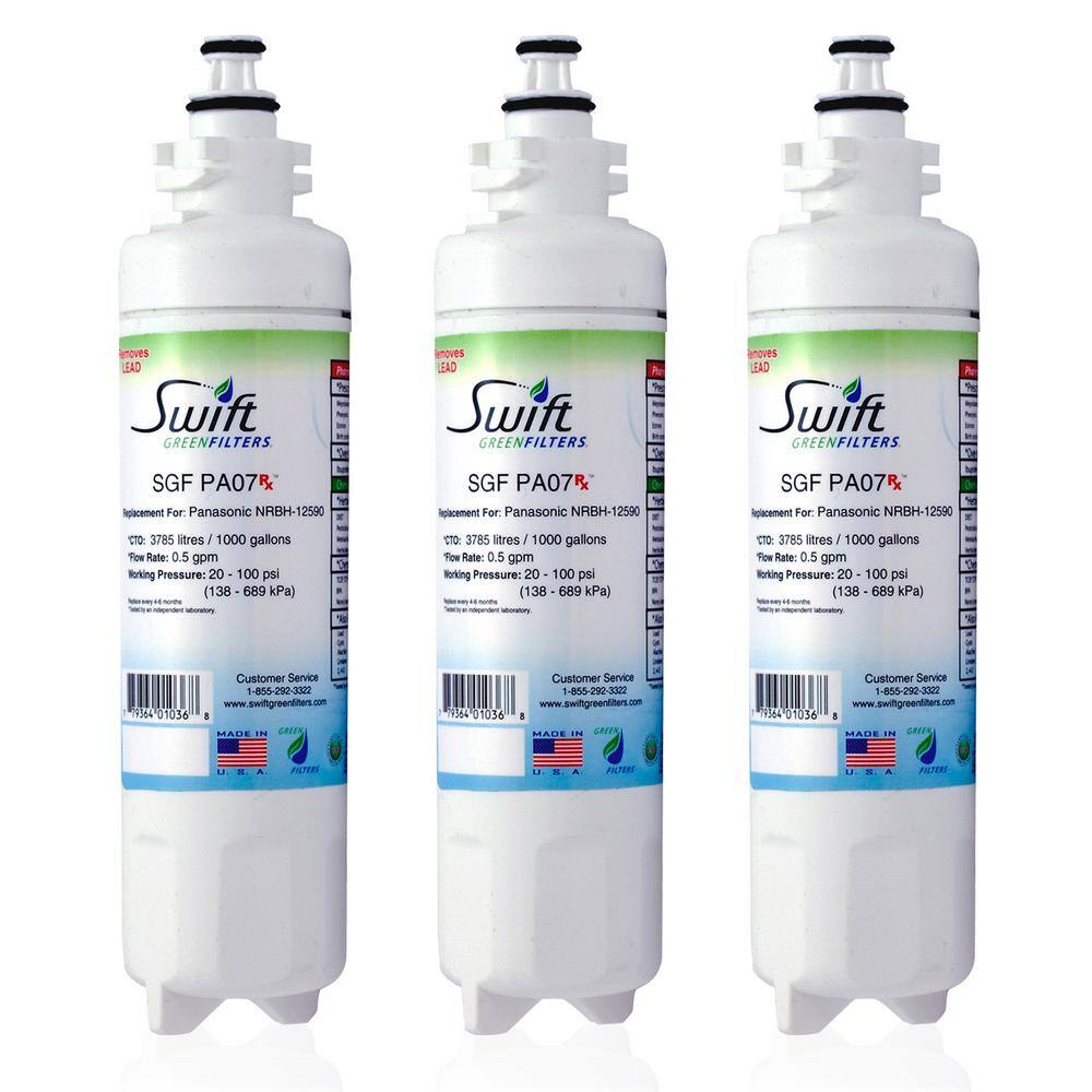Swift Green Filters Compatible Pharmaceuticals Refrigerator Water Filter for NRBH-125950 (3-Pack) -  SGF-PA07 Rx-3