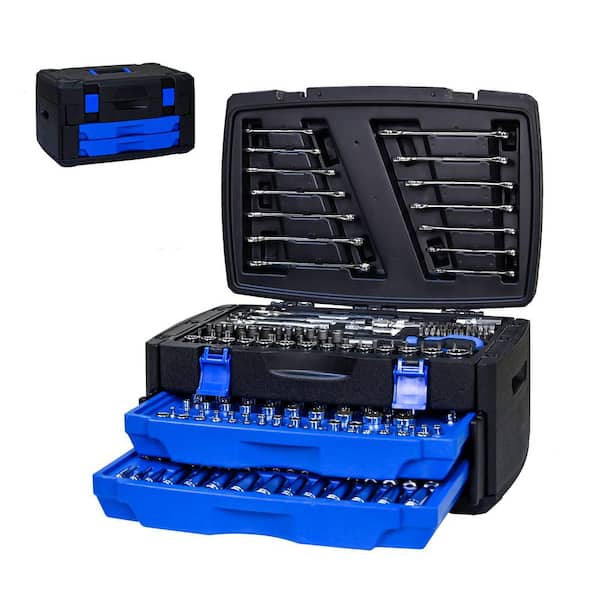 266-Piece Black Home Repair Combined Maintenance Tool Box, General Machinery Tool Set, Basic Home Maintenance Tool Set