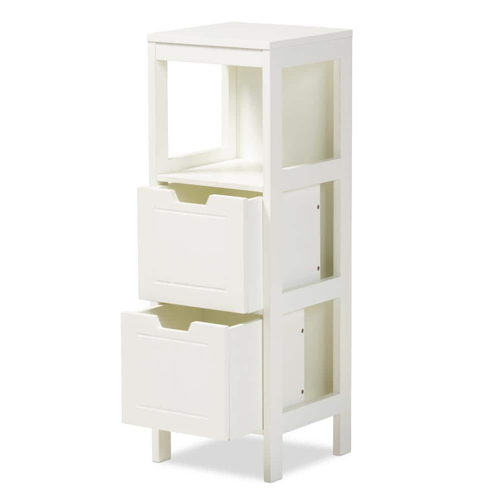Reuben White Wood 2-Drawer Storage Cabinet