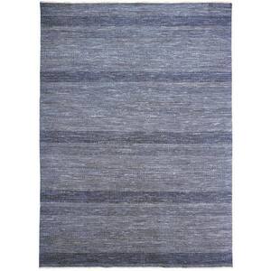 10 X 13 Blue and Gray Striped Area Rug