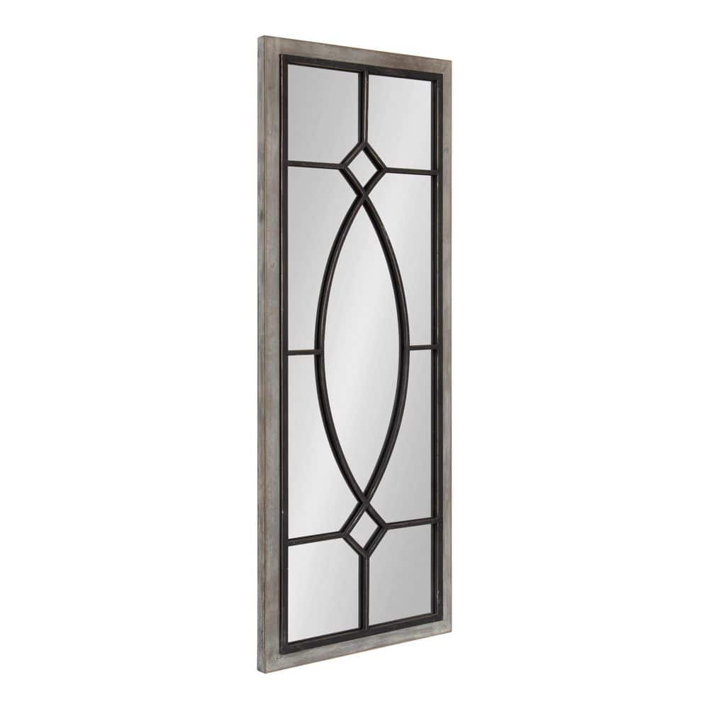 Kate and Laurel Bakersfield Farmhouse Wall Mirror  16 x 42  Gray  Traditional Full Length Mirrors for Wall