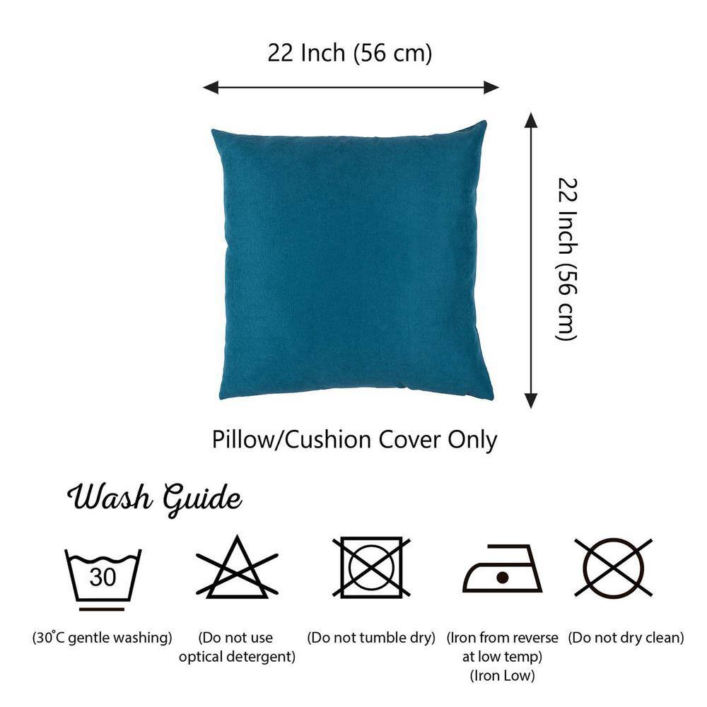 Tahitian Tide 22" x 22" Solid Color Decorative Throw Pillow Covers Set of 2
