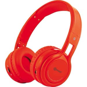 KB2600 Kid Safe 85db Foldable Wireless Bluetooth Headphone Built-in Microphone, Micro SD Music Player (Red)