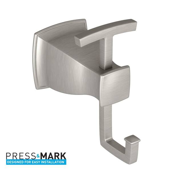 BRUSHED NICKEL contains 2 Hooks NEW In Box Moen Towel Bar Hooks 