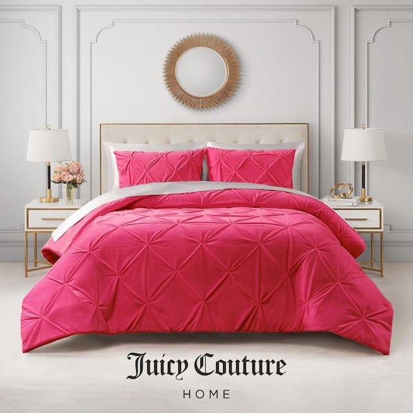 JUICY COUTURE Kiss Pleat Micro Mink 3-Piece Hot Pink Polyester