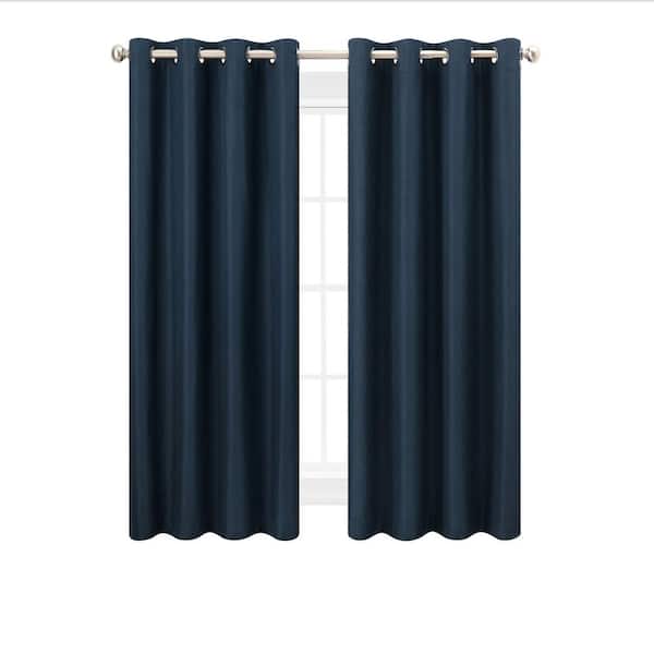 Nautica Ultimate Navy Blackout Grommet Curtain - 52 in. W x 63 in. L (2-Panels)