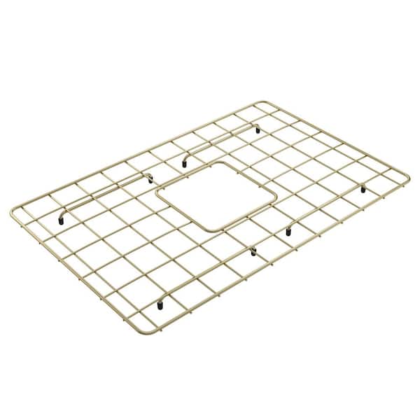 BOCCHI 22.25 in. L x 14.5 in. W Bottom Grid 2.0 in Brushed Gold for 27 in. 1360 Single Bowl Sink