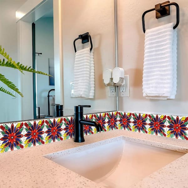 Green, Blue, Red and Yellow C70 4 in. x 4 in. Vinyl Peel and Stick Tile (24-Tiles, 2.67 sq. ft. /1-Pack)