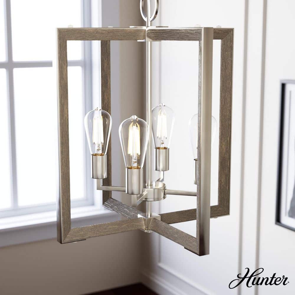 Woodburn 4-Light Brushed Nickel Lantern Pendant Light price history on PriceWatchPro