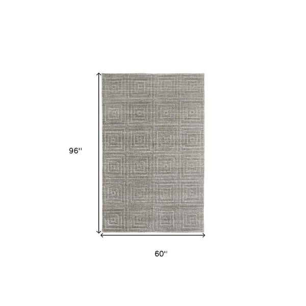 2 ft. x 8 ft. Gray Striped Area Rug