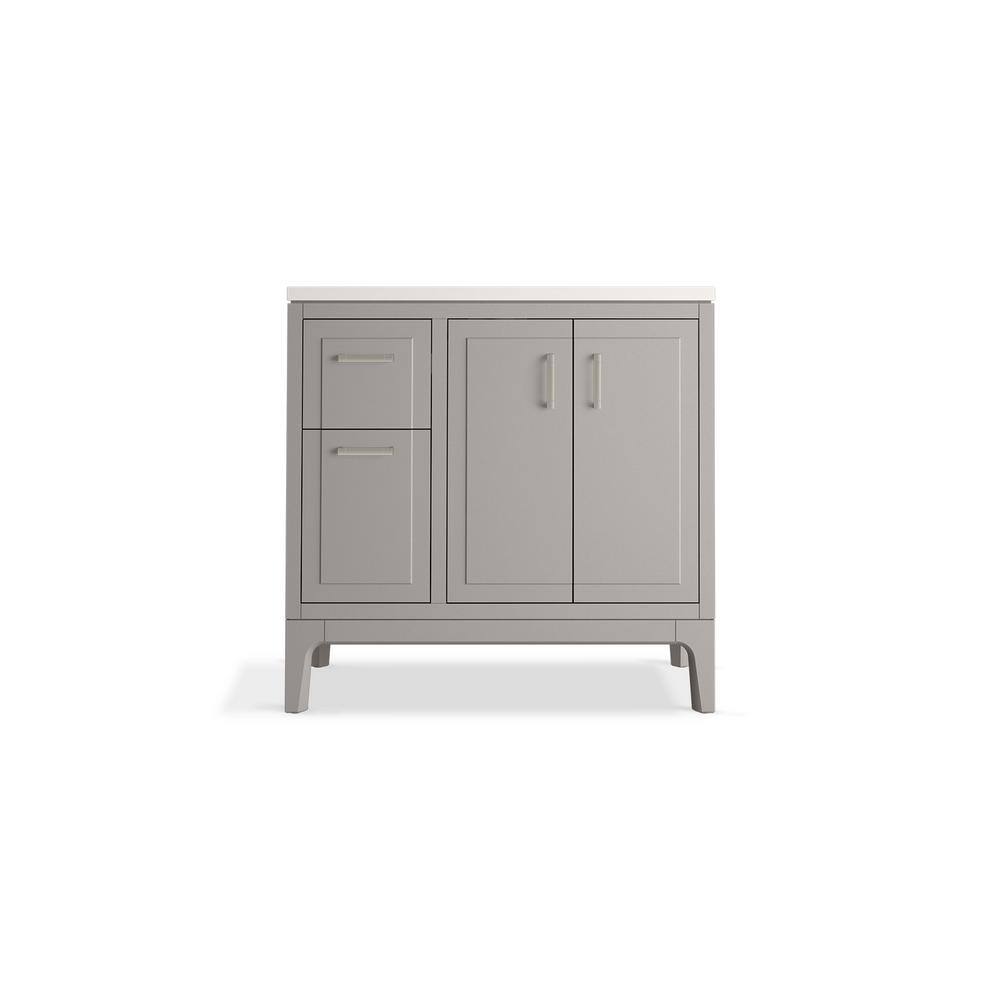 Seer 36-Inch Mohair Gray Bathroom Vanity with Quartz Top