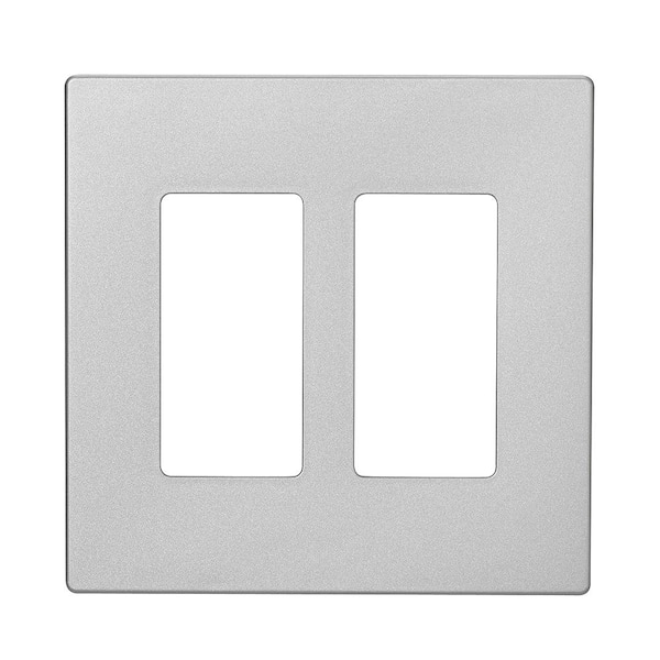 Silver 2-Gang Decorator/Rocker Wall Plate (1-Pack)
