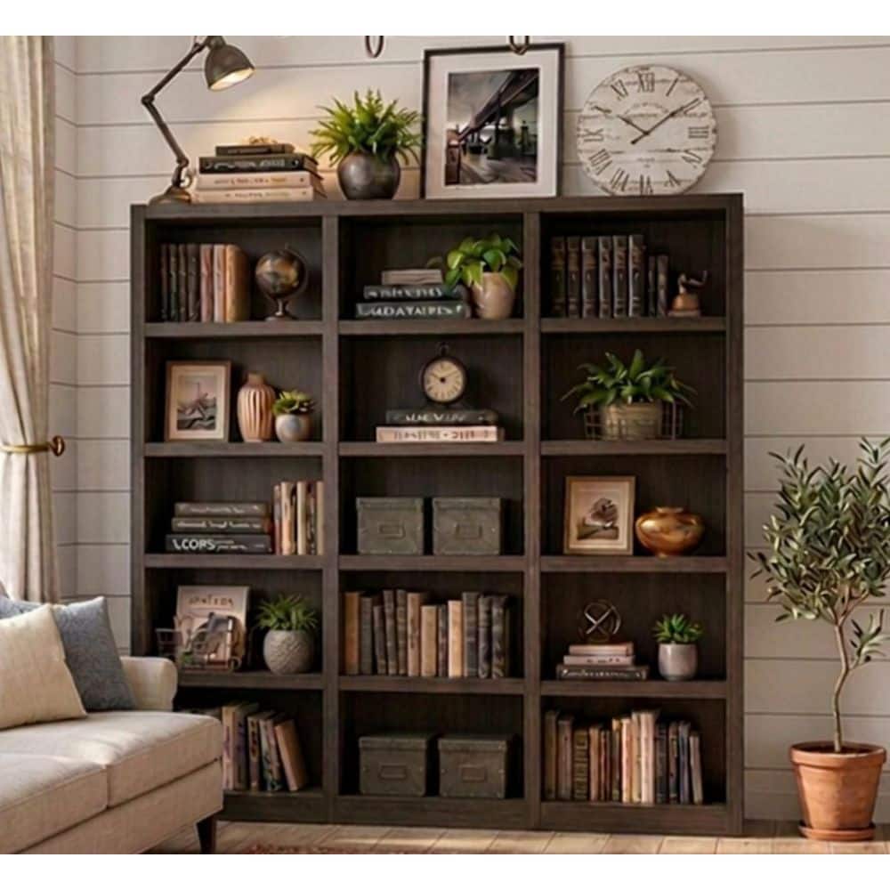 Concepts In Wood 72 in. Espresso Wood 15-shelf Standard Bookcase