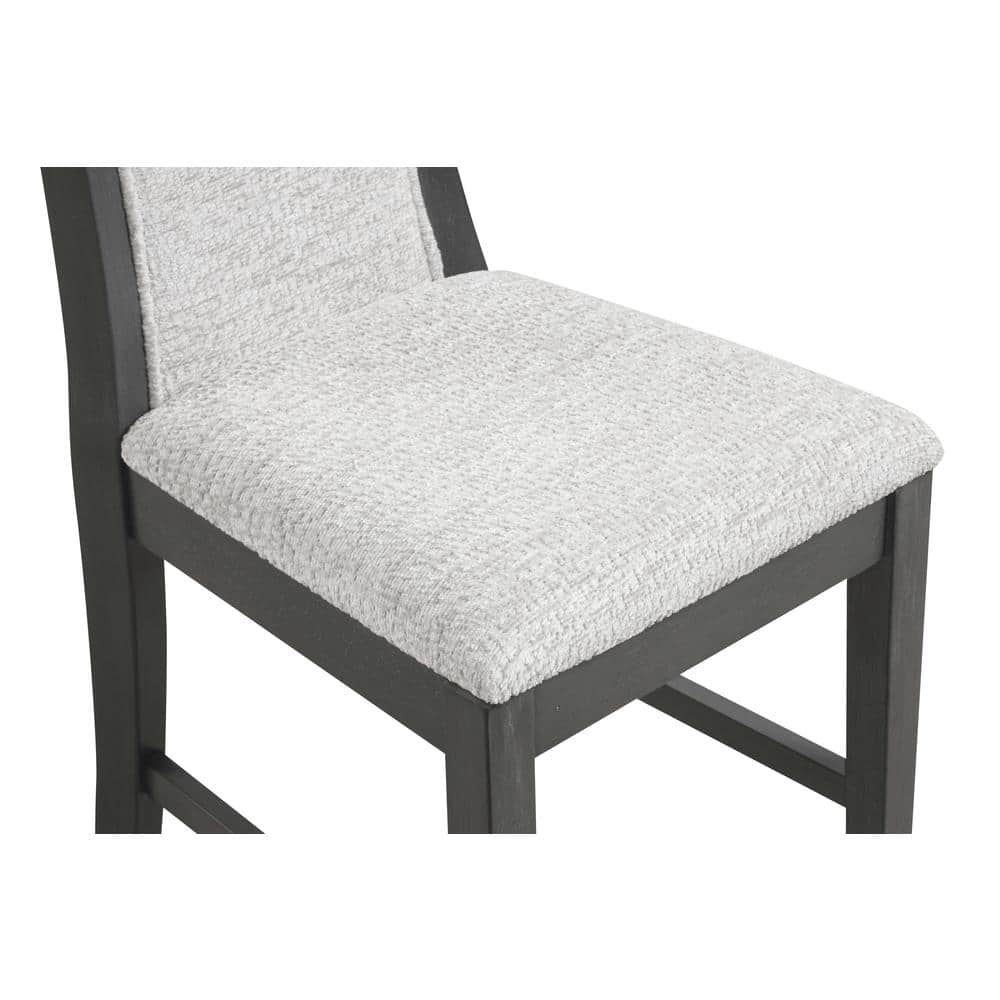 Gray Acacia and Rubberwood Rectangular Dining Table with 4 Chairs