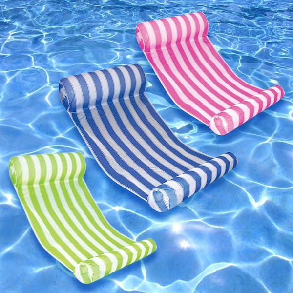 Ocean Blue Key West Blue, Lime, and Pink Swimming Pool Hammock Combo (3-Pack)