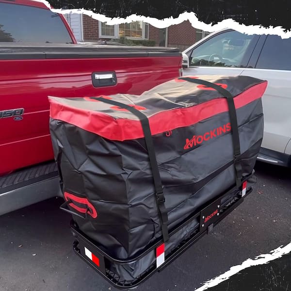 15 cu. ft. Waterproof Cargo Carrier Bag 48 in. x 31 in. x 18 in. Hitch Cargo Bag and 4-Pack Cubes, Red