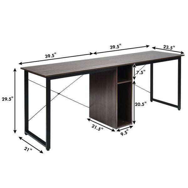 gymax 2 person computer desk