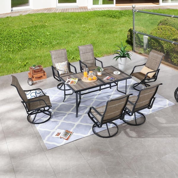 7-Piece Metal Rectangular Outdoor Dining Set