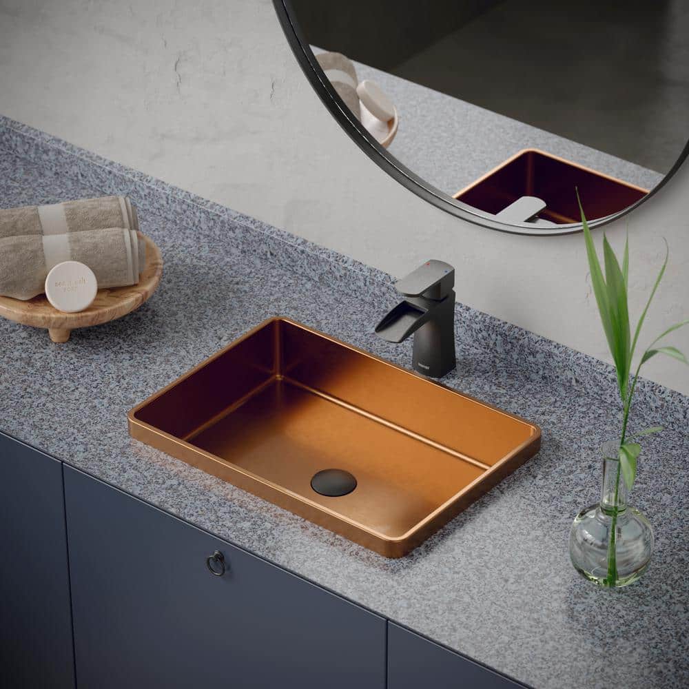 Gunmetal Grey Brass Single Handle Waterfall Bathroom Faucet