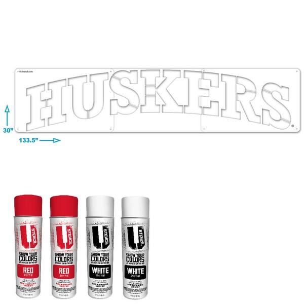 U Stencil Huskers 3-Panel Lawn Stencil Kit
