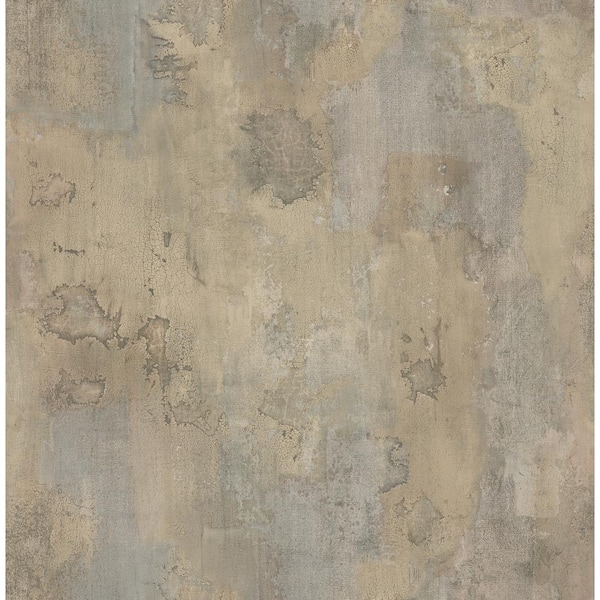 Seabrook Designs Telluride Faux Texture Metallic Silver & Brown Paper Strippable Roll (Covers 56.05 sq. ft.)