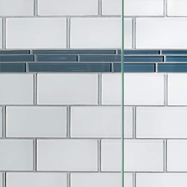 Basco Infinity 28 in. x 76 in. Semi-Frameless Hinged Shower