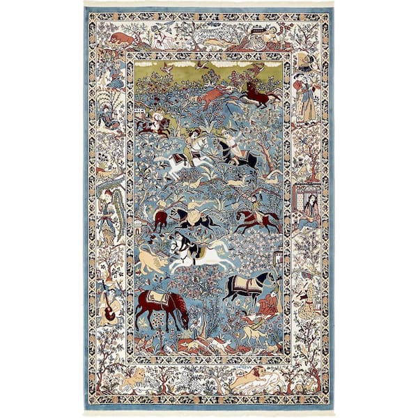 Unique Loom Narenj Birmingham Blue 5' 0 x 8' 0 Area Rug