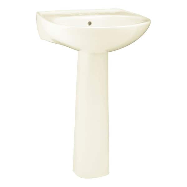 STERLING Sacramento Vitreous China Pedestal Combo Bathroom Sink in Biscuit with Overflow Drain