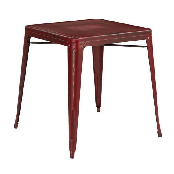 OSP Home Furnishings Bristow Antique Red End/Side Table
