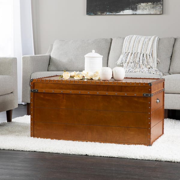 Southern Enterprises Nailhead Coffee Table Trunk - Espresso