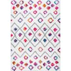 Bohemian Shag Tatyana Pink Multi 5' Square Rug