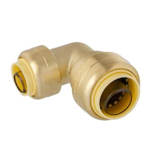 3/4 in. x 1/2 in. Push-Fit 90-Degree Brass Elbow Fitting