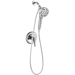 Rainfull 7-Spray Handheld Shower Systems with Valve 1.8 GPM 4.9 in. Adjustable Filtered Shower Head in Chrome