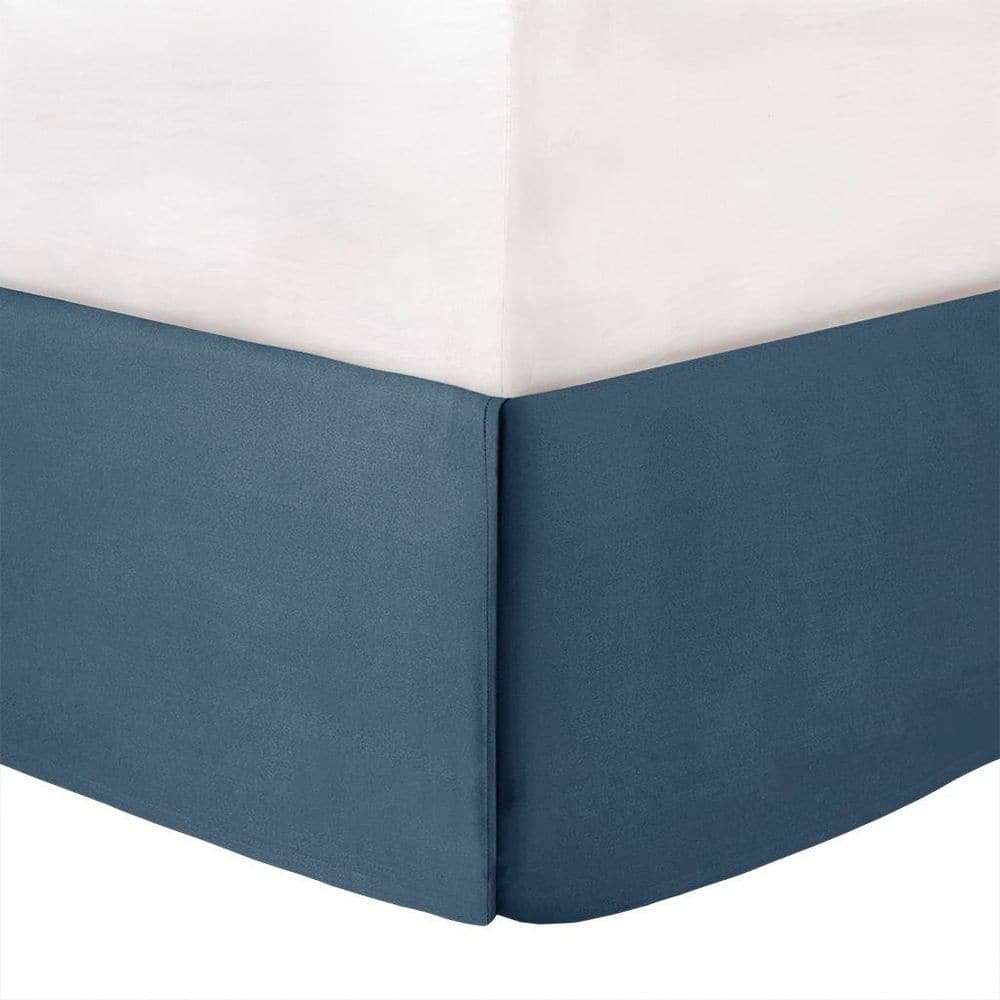 Blue Coastal Cotton Queen Comforter Set with Embroidered Details