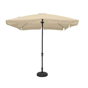 10 ft. x 8 ft. Rectangle Beige Market Patio Umbrella with Base