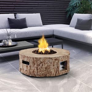 10 in. H Outdoor Gas Fire Pit, Suitable for The Garden or Balcony in Light Brown