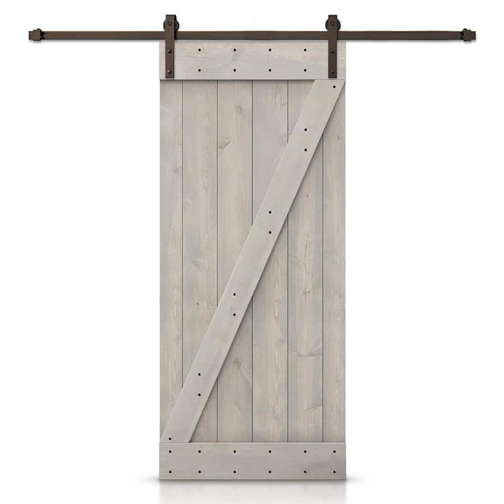 CALHOME Z Series 30 In. X 84 In. Silver Gray DIY Knotty Pine Wood ...