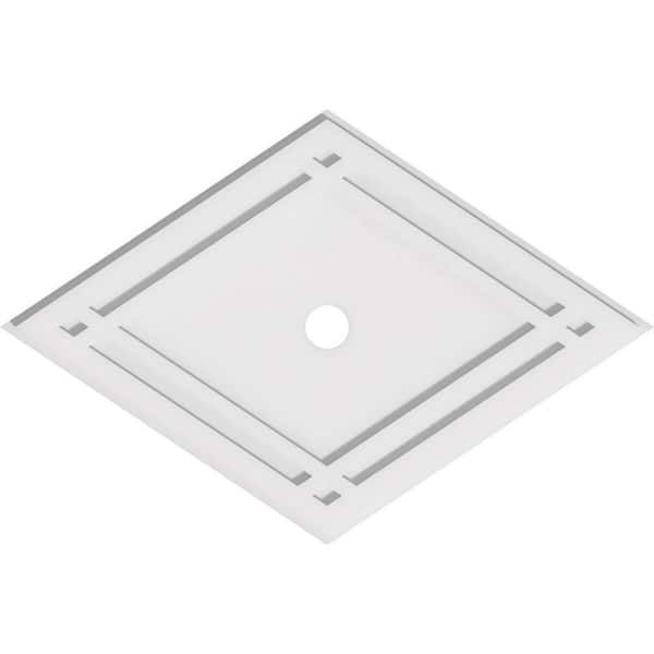 Ekena Millwork 30 in. W x 20 in. H x 2 in. ID x 1 in. P Diamond Architectural Grade PVC Contemporary Ceiling Medallion